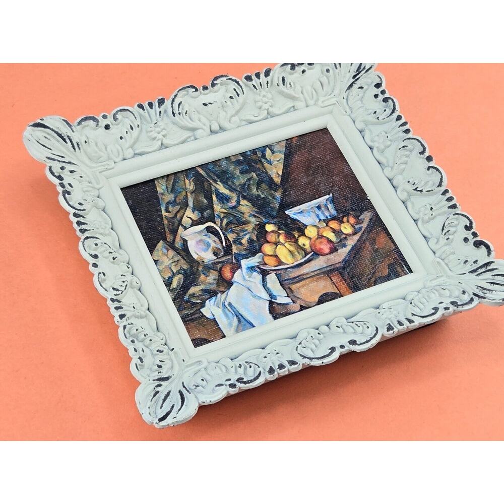 Still Life by Paul Cézanne - Mini Antique Canvas Painting Framed Artwork